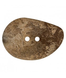 Carte de 1 bouton galet navette Taupe 2 trous 54mm - Union Knopf Marron