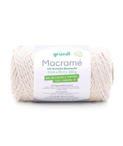 Bobine de corde MACRAME 330 GR - Gründl 1 Blanc