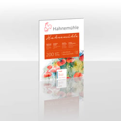 Bloc papier Aquarelle  200 - Hahnemühle - 200 g/m² - Grain torchon - 24 X 32 cm - 20 feuilles - Blanc