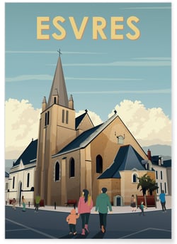 Affiche ville Esvres | A3 : 29,7x42cm