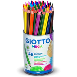 Crayons de couleur GIOTTO - Pot de 48 - Mine diamètre 5,5 mm - Corps hexagonal