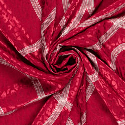 Tissu Satin imprimé Relief léopard sur fond Rouge
