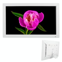 Cadre Photo Numérique LED 18.5 Pouces Haute Résolution Avec Télécommande Blanc YONIS