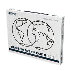 Puzzle mural en bois - Hémispheres 68 cm