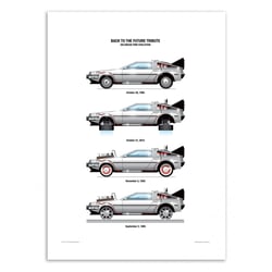 Affiche 30x40 cm - DeLorean DMC-12 - Olivier Bourdereau