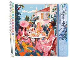 Peinture par Numéro Figured'Art - Fête au Jardin des Divas - Kit de Loisir Créatif DIY Numéro d'Art Complet - 40x50cm sans châssis en bois