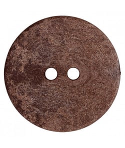 Carte de 1 bouton galet rond chocolat 2 trous 40mm - Union Knopf Marron