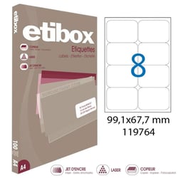 Apli 119764 x5 - Etiquettes blanches format 99,1 x 67,7 mm - Carton de 5 boites réf.119764