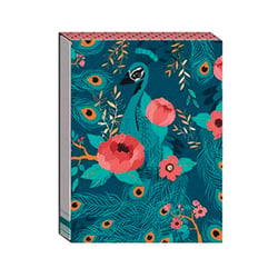 Carnet de notes Paon - Format pocket - Fermeture aimanté - 75 feuilles - Hirondelles & Cie