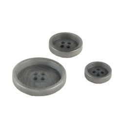 Lot de 6 boutons corozo 4 trous Gris Anthracite