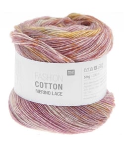 Pelote de Coton et de laine Fashion Cotton Merino Lace - Rico Design 02 Rose pastel