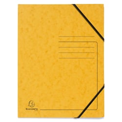 Chemise à élastique sans rabats carte lustrée 355gm2 - A4 - Jaune - x 25 - Exacompta
