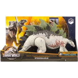 Coffret dinosaure : stegosaurus - articule - dino trackers - jurassic world - mattel hlp24