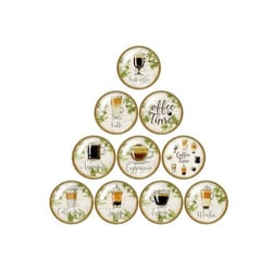 10 cabochons rond en verre assorties 25 mm CAFE CAPUCCINO