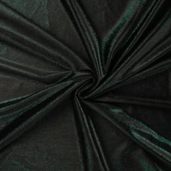 Tissu Velours Lurex vert sur fond Noir