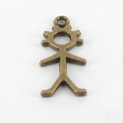 MégaCréa - Breloque en métal bonhomme garçon Bronze (10 pièces)