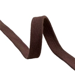 Bobine 20m tresse tubulaire plate coton 15mm marron foncé