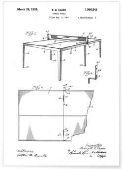 Affiche 'Brevet Table de ping pong' | A3 : 29,7x42cm