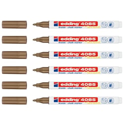 Lot de 6 marqueurs craie liquide EDDING 4085 Cuivre pointe ronde 1-2 mm