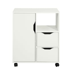 SoBuy FBT105-W Support Imprimante Roulant Organiseur Bureau Mobile Caisson avec Tiroirs et Porte