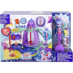 Enchantimals poupee shayda otarie et otarie catch le parc aquatique des sirenes - figurine 15 cm - animal - mattel hcg03