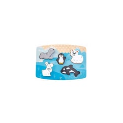 Puzzle Tactile Animaux Polaires - Hape - Bleu