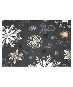 Tissu coton Noël fleurs de 160 cm de largeur liesse anthracite vendu par 50 cm