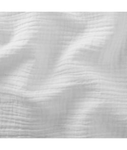 Tissu Double Gaze de coton gaufrée de 130 CM de largeur Blanc vendu par 50 cm