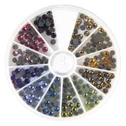 Pierres strass Hotfix, 4mm boîte 288pces, multicolore, boîte 240 pces
