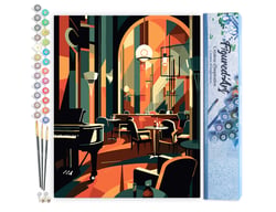 Peinture par Numéro Figured'Art - Club Art Déco - Kit de Loisir Créatif DIY Numéro d'Art Complet - 40x50cm sans châssis en bois