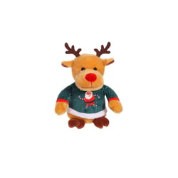 Peluche - Les Amis "Pull Moche", Renne pull vert 15 cm
