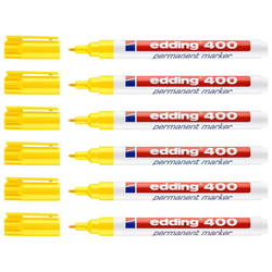 Lot de 6 marqueurs permanents - EDDING - 400 - Pointe fine 1 mm - Jaune