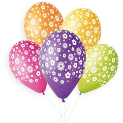 5 Ballons Fleurs Ø33cm