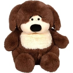 Peluche - Peluche > Chien Marron Foncé et Beige, Oreilles Marrons – 40 cm