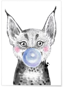 Affiche Bulle de Lynx Bleue | A3 : 29,7x42cm