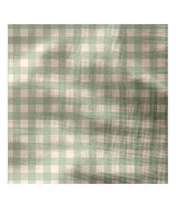 Tissu coton double gaze vichy de 125 CM de largeur VICHYVERT vendu par 50 cm