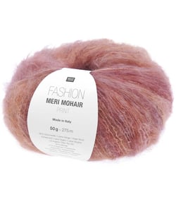 Pelote de laine et mohair FASHION MERI MOHAIR PRINT - Douceur luxueuse, effet rayé & finition vaporeuse - Rico Design 06 Joyeux Lever de Soleil