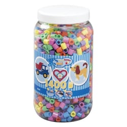 Pot de 1400 perles a repasser hama maxi couleurs assorties pastel - 8541