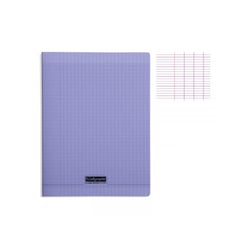 Cahier - A4 (21x29,7cm) - Grands carreaux - 48 pages - Polypro - sans spirale - Violet