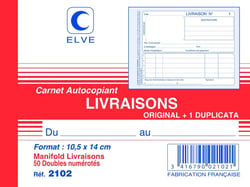 Manifold autocopiant  LIVRAISONS 105 x 140 A6 Horizontal 50 Dupli