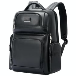 Sac À Dos Ordinateur Grande Capacité Cuir Véritable Avec Ports USB Type-C YONIS