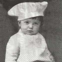 Lot de 4 serviettes en papier découpage collage 33 cm Sagen VINTAGE ENFANT PATISSIER