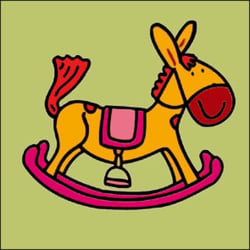 LUC - Kit canevas Soudan cheval à bascule 25x25cm