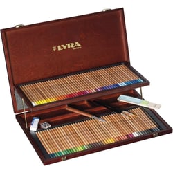 Crayons de couleur - Aquarelle - Haute qualité - 96 couleurs + accessoires - Coffret bois - Beaux-arts - Lyra