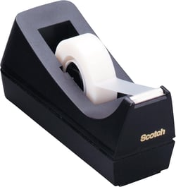 Scotch Distributeur de Ruban Adhésif Rechargeable C38, Noir - Idéal pour l'École, la Maison et le Bure