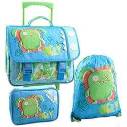 Ensemble Cartable à roulettes 41 CM + Sac piscine + Boîte à crayons Uglydolls Ox