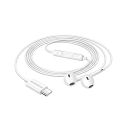 Mayaxess Écouteurs Filaires USB-C avec Micro intégré pour Xiaomi 14T Blanc