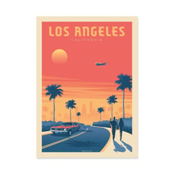 Affiche 30x40 cm - Los Angeles Sunset - Olahoop Travel Posters
