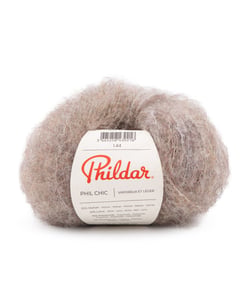Pelote de laine et Mohair PHIL CHIC - 25gr - Phildar Taupe Chiné