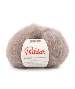 Pelote de laine et Mohair PHIL CHIC - 25gr - Phildar Taupe Chiné